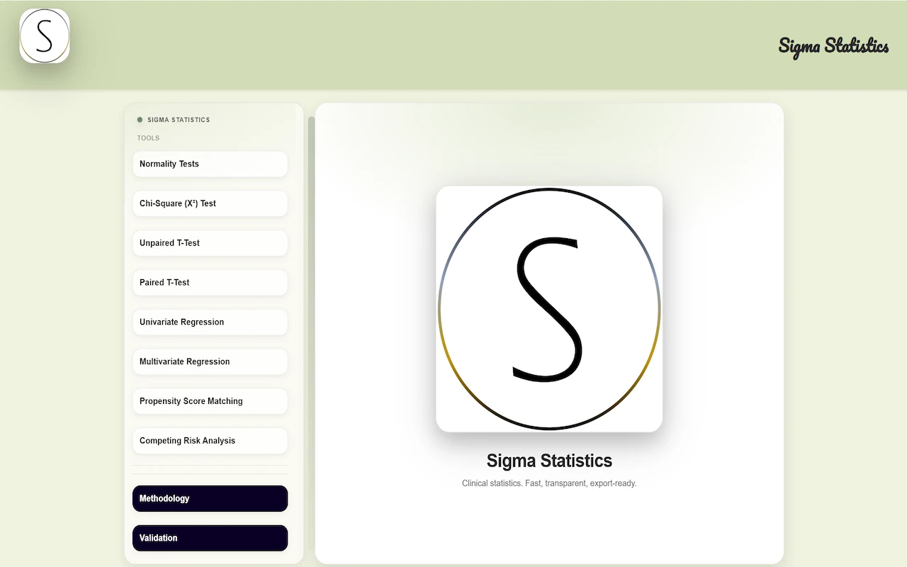 Sigma Statistics desktop application overview